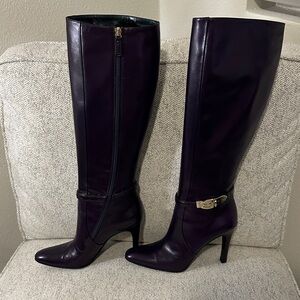 Gucci Elegant Purple Knee-High Women's Boots